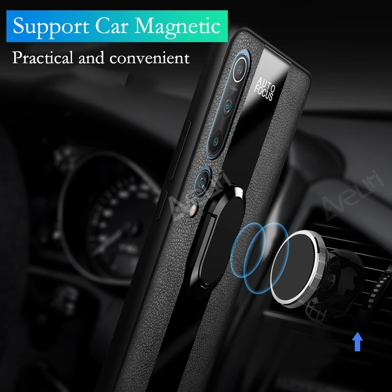 Funda de teléfono con anillo de cuero PU para Xiaomi Mi 10T Lite 11T 12T 13T Pro Poco X3 NFC F3 F4 GT F5 Redmi Note 9S 10S 9 10 Pro - imagen 5