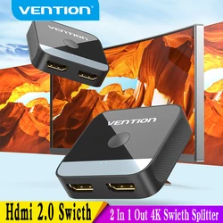 Vention HDMI 2,0 Swicth 4K HDMI Switcher 2 en 1 salida para Xiaomi Mi Box TV Box PS5/4 reproductor Blu-Ray Fire Stick Roku HDMI Splitter