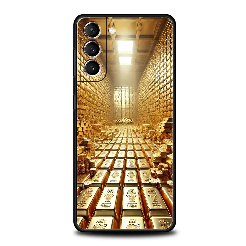 Funda de teléfono con diseño de dinero dorado para Samsung Galaxy S25 Edge S24 S23 S22 S21 Ultra S20 FE 5G S10 S10E S9 Plus, funda suave de TPU - imagen 2
