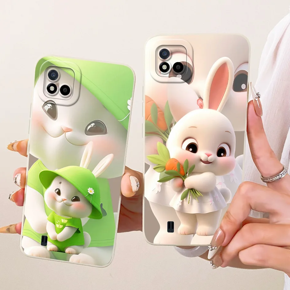 Para Realme C20 funda RMX3063 RMX3061 lindo gato dibujos animados Fundas funda protectora de silicona suave para teléfono Realme C11 2021 C 11 parachoques - imagen 2