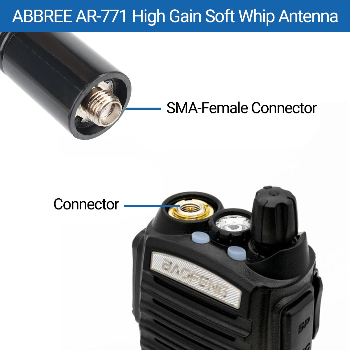 AM-771 antena Tri Band 144/220/430MHz SMA hembra para Quansheng UVK5 UVK6 UV5R Plus Baofeng M5R UV17M UV13M Rt-830 Walkie Talkie - imagen 5