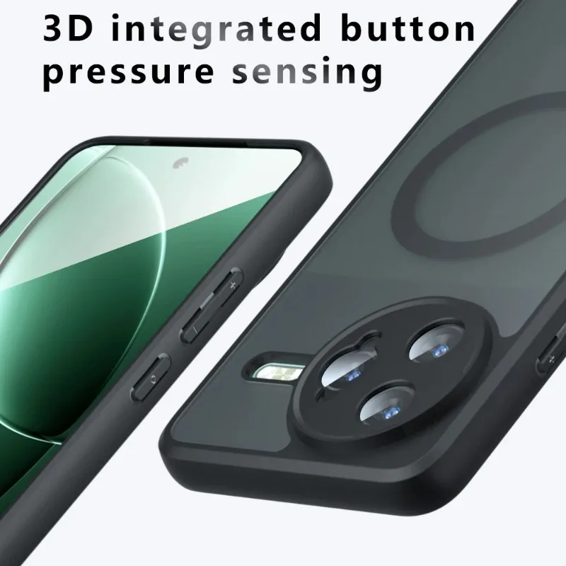 Para Magsafe funda trasera magnética para POCO F7 Ultra carga inalámbrica cubierta de marco suave acrílico mate para Xiaomi POCO F7 Ultra F7Pro - imagen 5