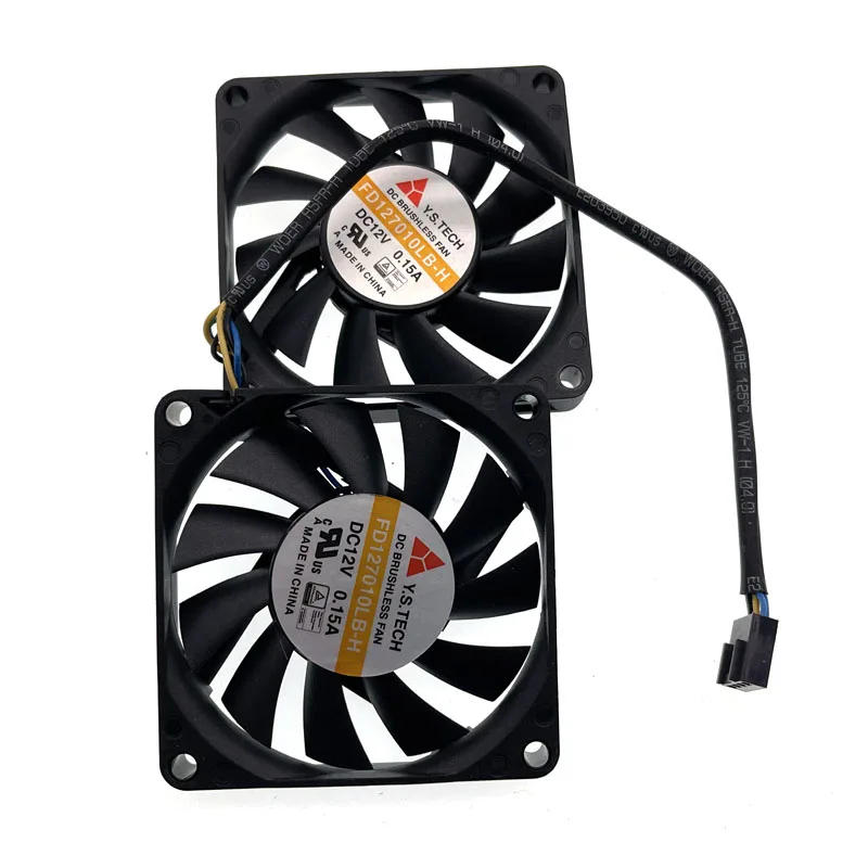 Ventiladores PWM 2 en 1 para coche, ventilador de refrigeración con rodamiento de bolas, 4 pines, 70mm, para FD127010LB-H, FD127010LB, 7010 Slim, 70x70x10mm, 7CM