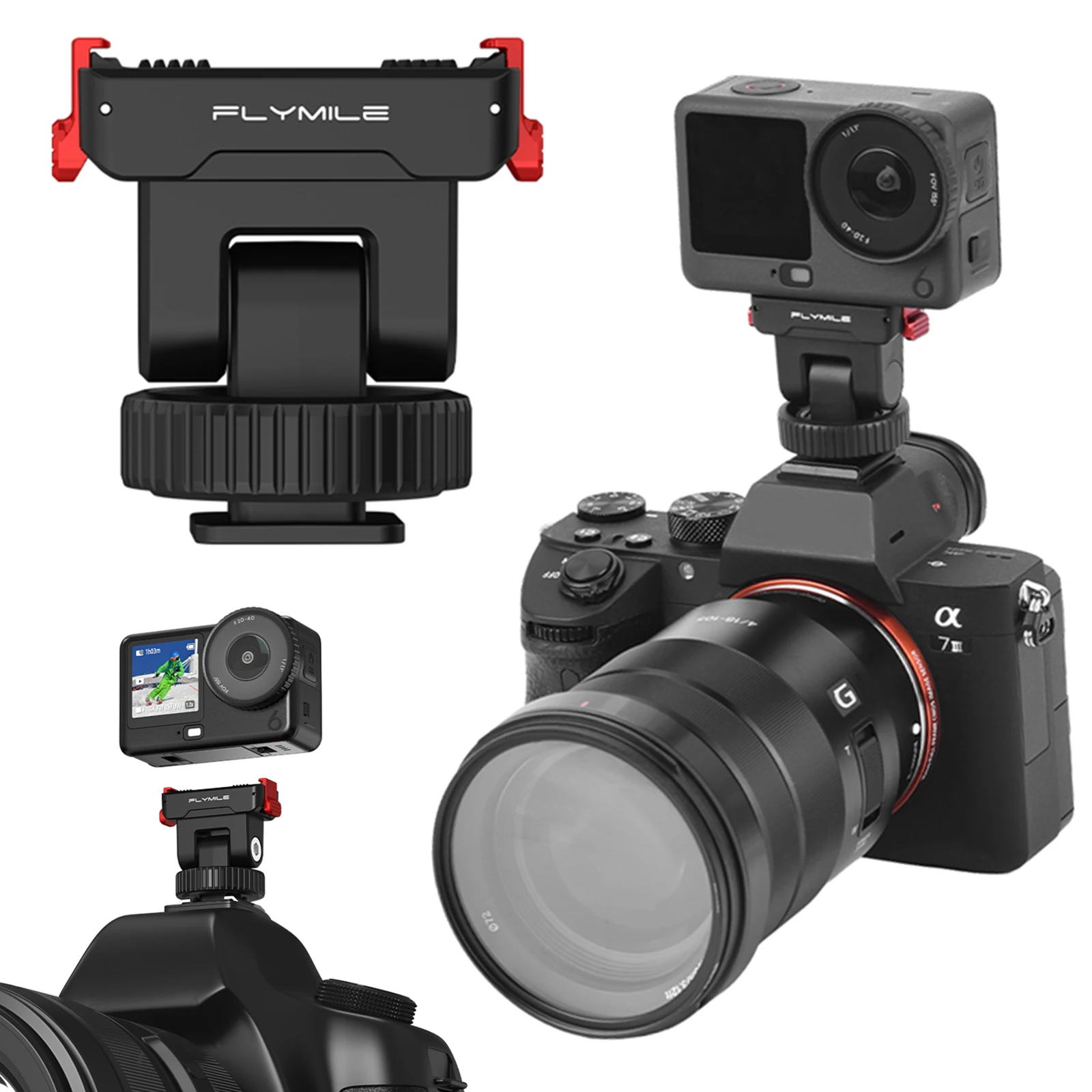 Base adaptadora magnética de liberación rápida para DJI Osmo Action 6/para soporte de Base de extensión Nano instalación estable montaje de dos garras