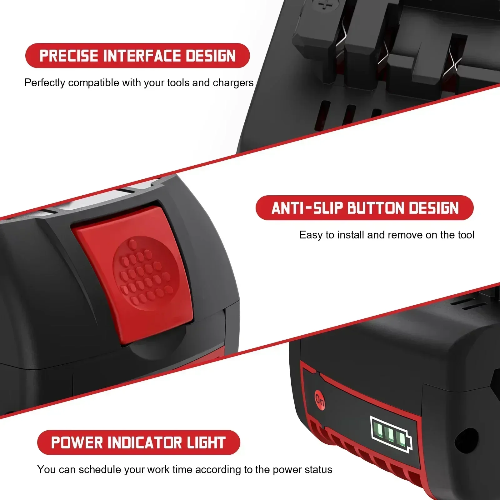 Batería de iones de litio de repuesto de 14,4 V y 6,0 Ah para herramientas eléctricas Bosch, compatible con GBH/GDR/GSR/DDS180 BAT614G - imagen 5