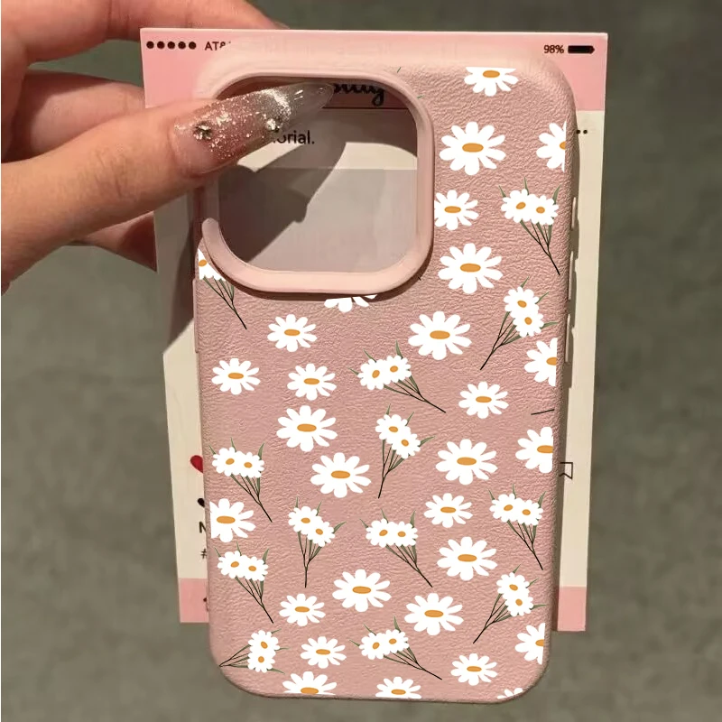 Funda Daisy para Motorola Moto Edge 50 Neo Pro 50 60 Fusion Stylus G84 G05 G15 G34 G75 G85 G54 G35 Play 2025, Funda de cuero de moda - imagen 4