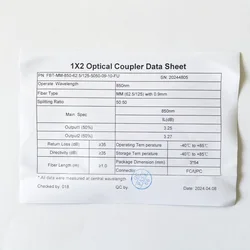Acoplador Fibra Óptica Multimodo FC/PC 1x2 Divisor 850nm OM1 OM2
