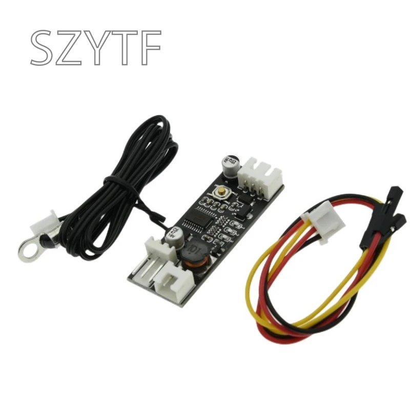 Solo 12V 0,8a DC PWM 2-3 cable ventilador Control de temperatura controlador de velocidad chasis ordenador Módulo de reducción de ruido NTC B 50K 3950