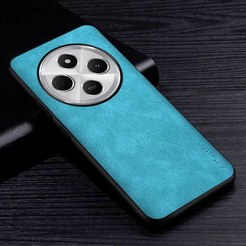 Funda de teléfono de cuero PU Premium para Xiaomi Redmi 14C, cubierta de Color sólido resistente a los arañazos para funda Redmi 14C - imagen 3