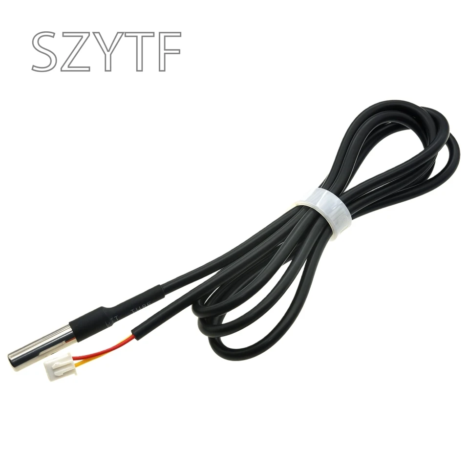 Encapsulación de acero inoxidable tipo impermeable DS18B20 sensor de temperatura cable de sonda de temperatura 2 núcleos con terminal - imagen 2