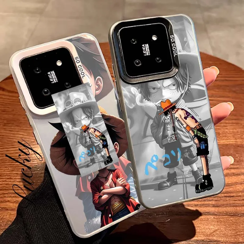 Funda de dibujos animados Zoro Luffy para Xiaomi Mi 14 14T 13 13T 12 12T 12X 12S 11 11X Lite Pro funda de teléfono plateada de color Ultra mate - imagen 2