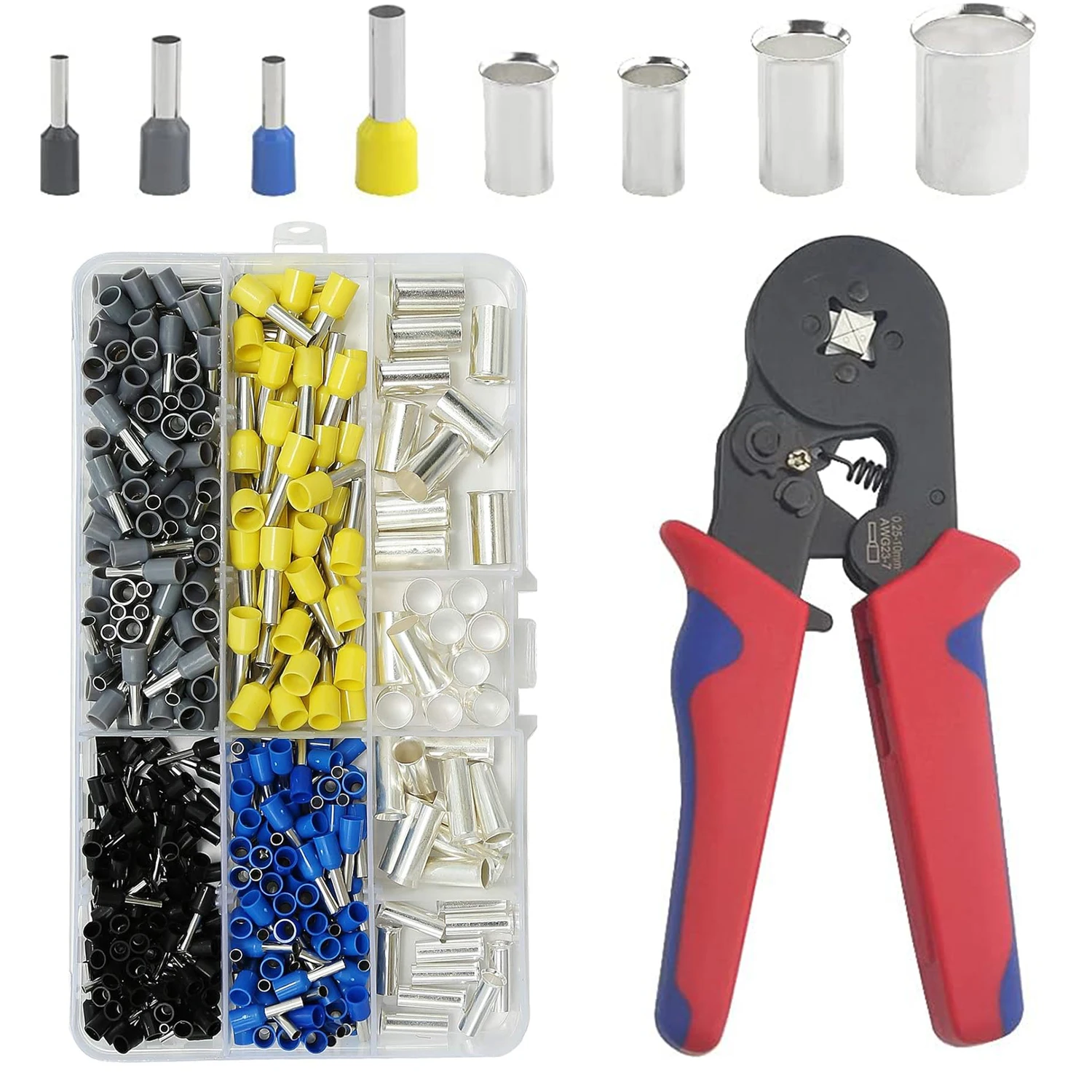 400 Uds. Kits de casquillos de alambre, casquillos, terminales de extremos de cables, Terminal de engarzado, Pin de Cable eléctrico, Terminal de extremo de Cable 2/0-16 AWG