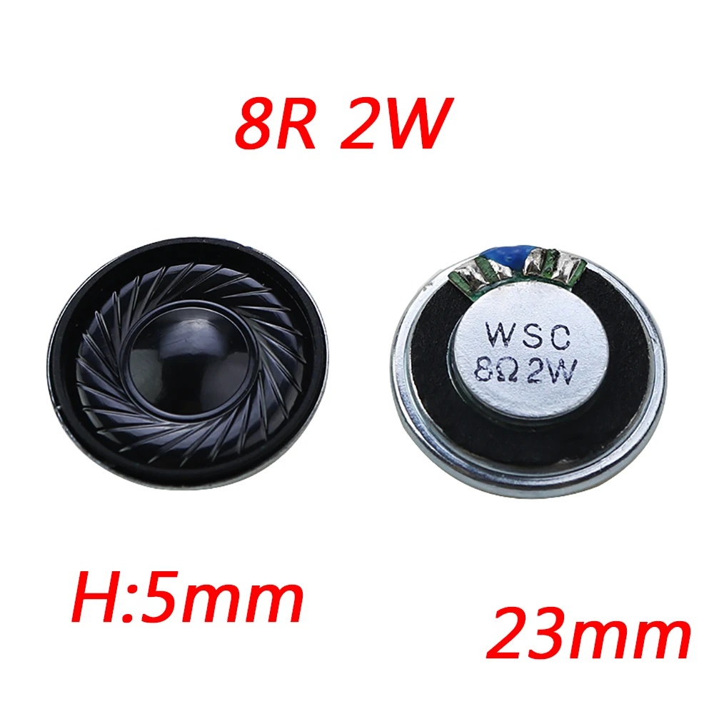 2 uds Mini altavoz fino 8 Ohm 2 vatios 2W 8R diámetro del altavoz 20MM 23MM 28MM 36MM 40MM 2CM 2,3CM 2,8CM 3,6CM espesor 5MM 4,5MM - imagen 3