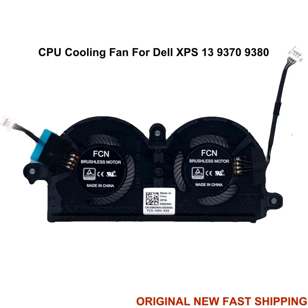 Ventilador de refrigeración de CPU para ordenador portátil, Enfriador de radiador para Dell XPS 13, 9370, 0980WH, 980WH, Notebook, PC, ND55C19-16M01, DFS350705PQ0T, DC 5V, 4 pines - imagen 2