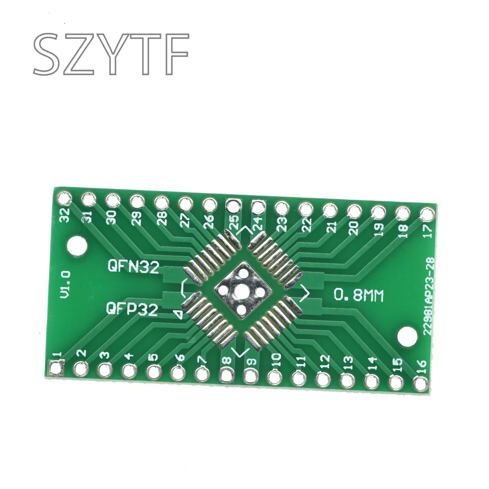 10 piezas 0,8/0,65mm QFN32 QFP32 placa adaptador SMD turn DIP - imagen 3