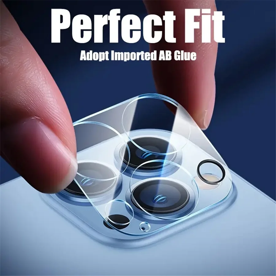 Protector de lente 3D transparente para iPhone 16 15 14 13 12 Pro Max, cubierta de vidrio templado para cámara, protección completa 16e 16 Plus 13 mini, 3 uds. - imagen 4