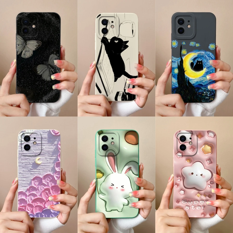 Para iPhone 12 Pro Max 12 mini funda de teléfono Linda y divertida funda protectora de silicona suave para iPhone12 parachoques a prueba de golpes de alta calidad