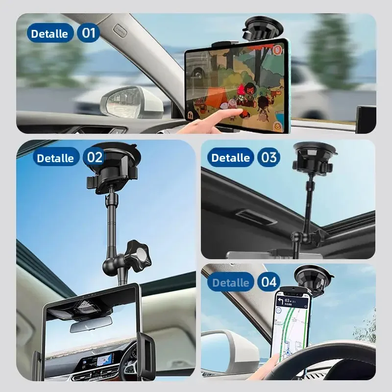 Soporte para tableta para salpicadero Lanparte, soporte para coche con ventosa y abrazadera grande para tableta Apple iPad Samsung Galaxy Tab de 6 "-11" - imagen 5