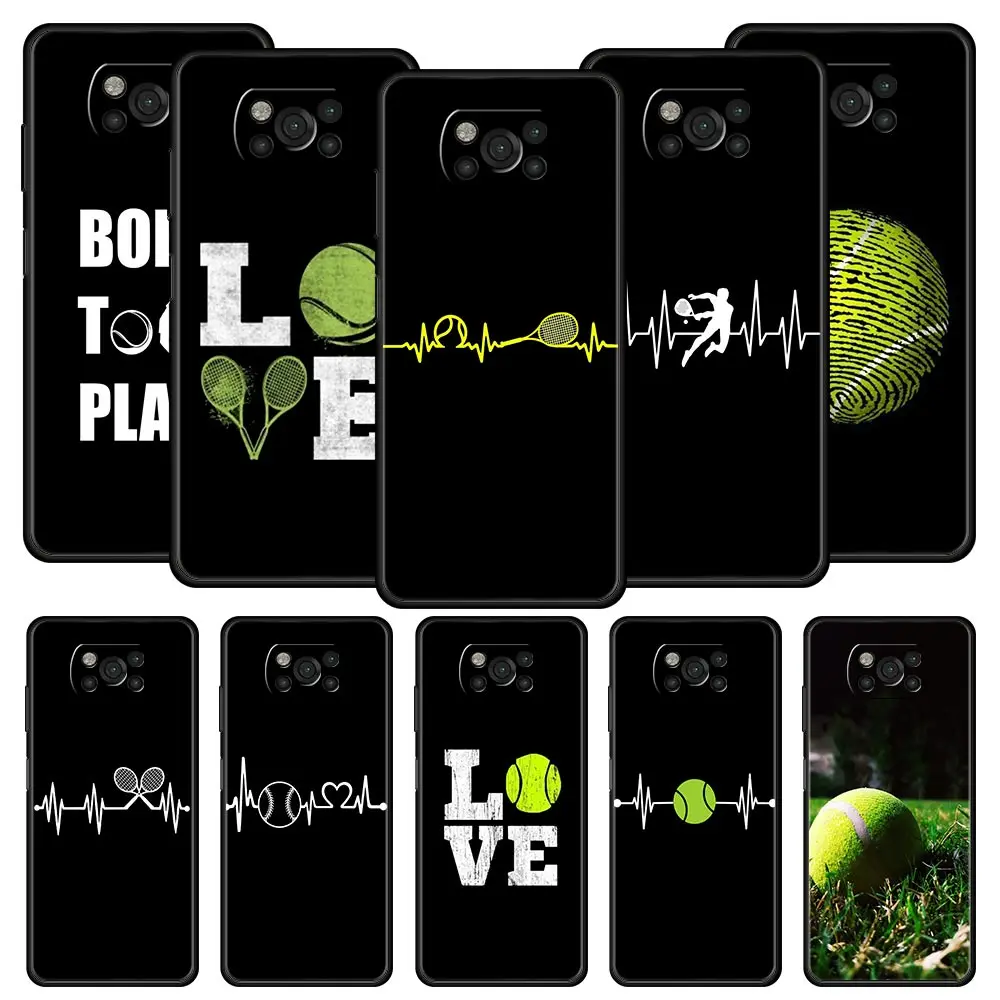 Funda de teléfono deportiva con pelota de tenis, cubierta suave para Xiaomi Poco X6 X5 Pro X4 X3 NFC F5 Pro F4 F3 GT M5 M4 Pro 5G M3 C51 C50 C55