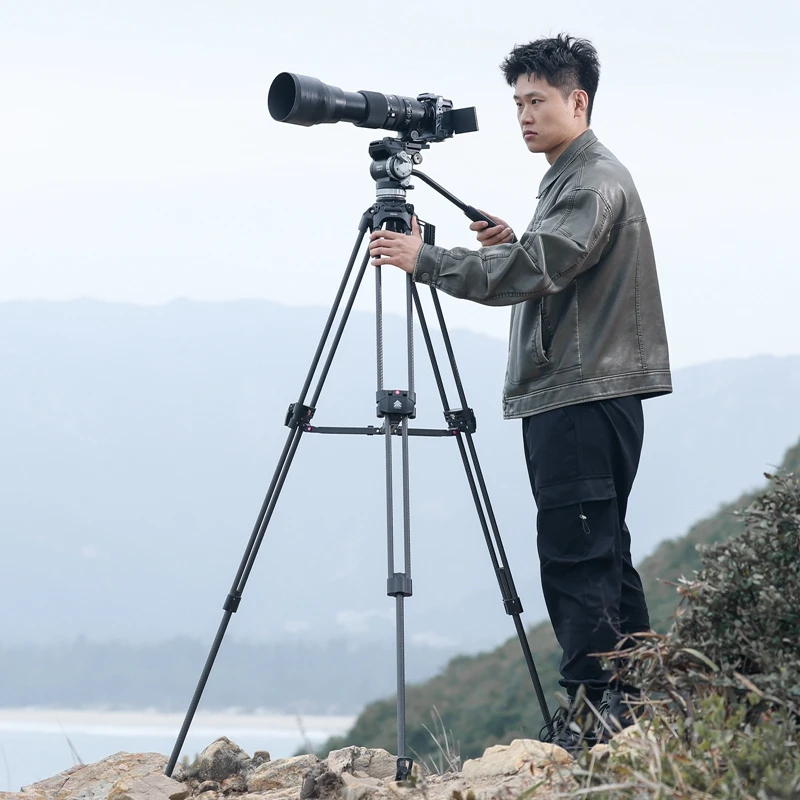 Ulanzi-trípode de fibra de carbono y aluminio para cámara profesional, accesorio de alta resistencia con capacidad de carga de 10KG, para fotografía al aire libre - imagen 4