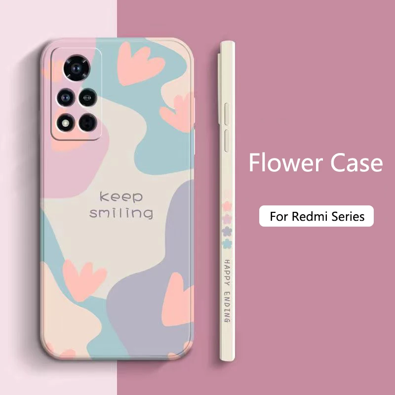 Funda de teléfono con flores para Xiaomi Redmi Note 14 13 12 Pro Plus 5G 12S 12 11S 11 10S Redmi 12 13C, funda de silicona suave mate a prueba de golpes - imagen 2
