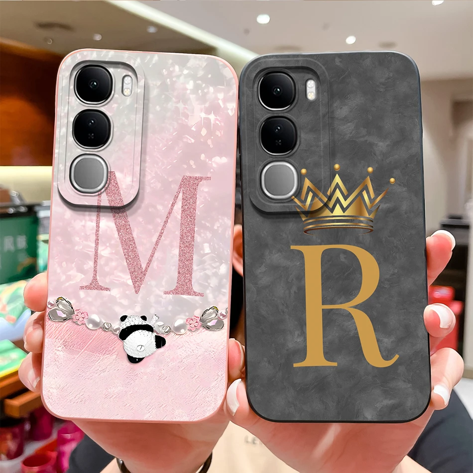 Funda con letras para Vivo V40 Lite V40SE Y200 Y300 Funda de protección completa Funda trasera suave para Vivo V 40 Lite 4G 5G V40 SE Fundas de teléfono