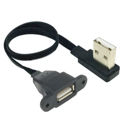 Cable Alargador USB 2.0 Macho-Hembra Acodado 90° Negro