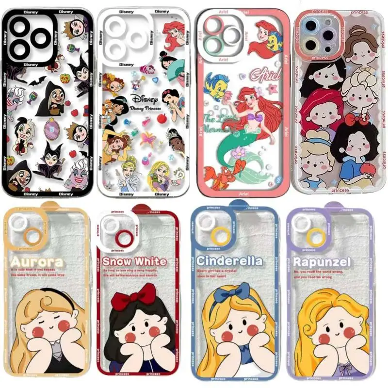Funda para Xiaomi POCO X5 X4 X3 Pro X3 GT X4 NFC F5 Pro F3 M3 Mi 11 Lite 5G NE 11T Pro Shell Disney Princess Clear Couqe