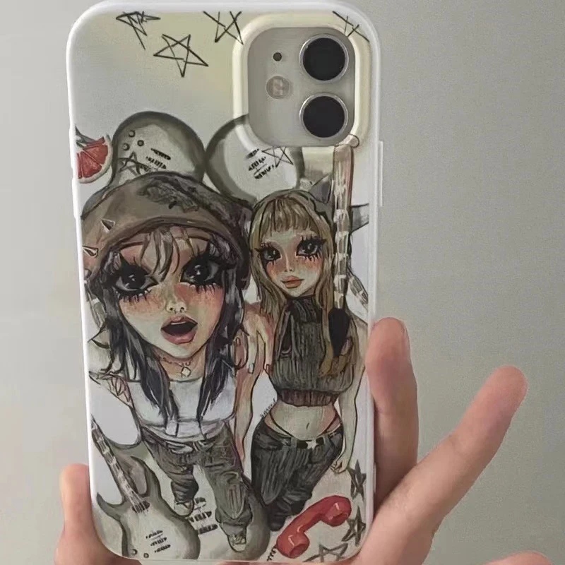 Funda de teléfono Y2K Cool Girl para iPhone 16 15 14 13 12 11 Pro Max XS XR XSMax 6 7 8 Plus cubierta dura HD brillante para PC - imagen 4