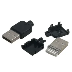 Conector USB 2.0 Type-A Macho 4 Pines – Negro