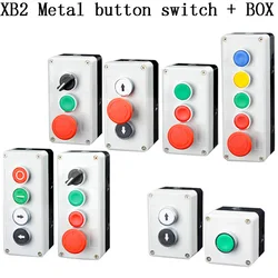 Interruptor Botón Metal XB2 – Parada Emergencia Circular con Reinicio Automático
