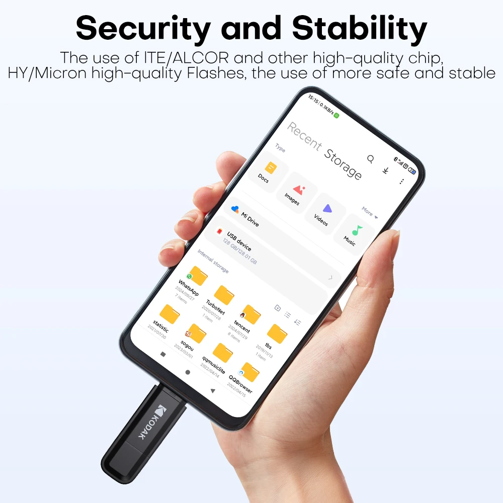 KODAK 2 en 1 unidad de bolígrafo OTG con tipo C 32GB 64GB Flash Usb2.0 memoria Flash Pendrive 128GB 256G U disco pluma regalo - imagen 4