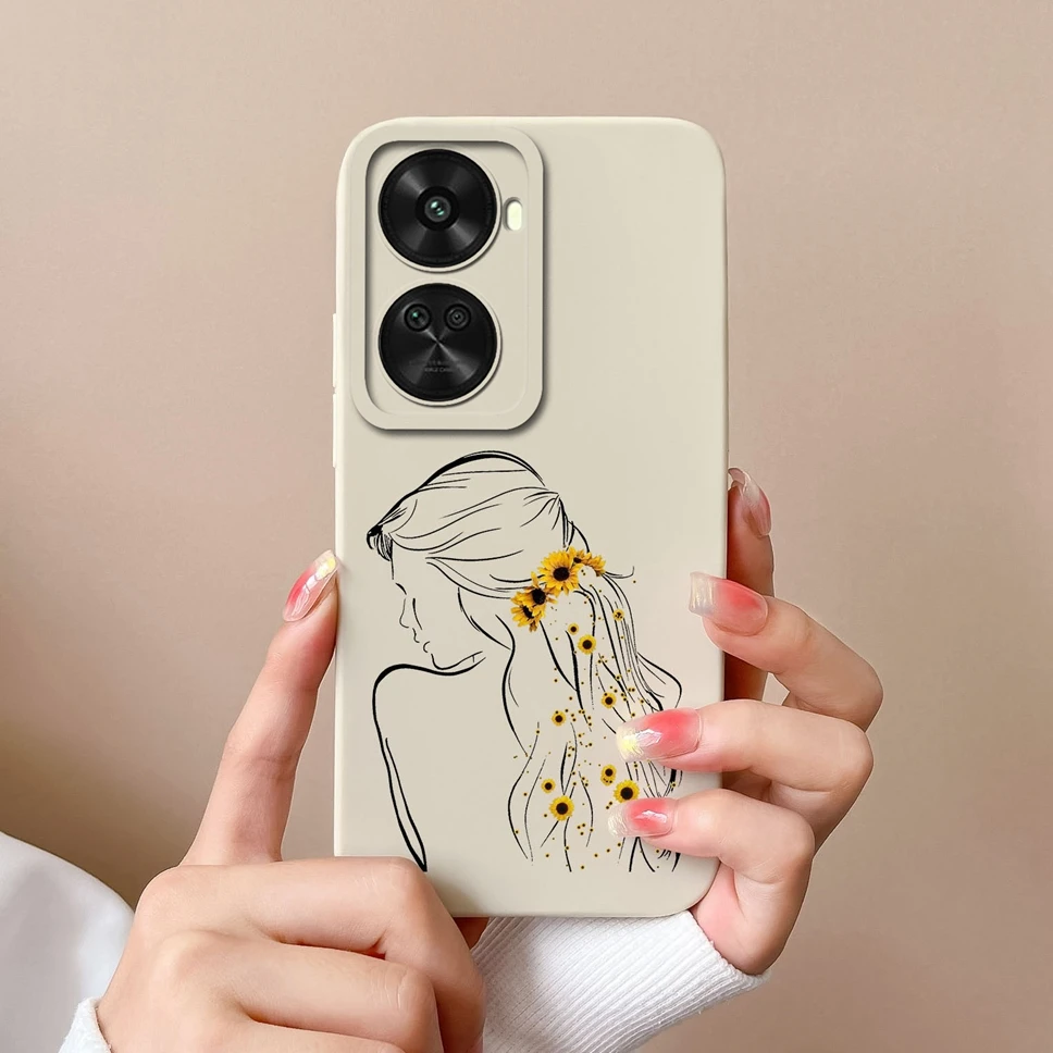 Para Huawei Nova 12 SE Funda moda bonita dulce chica suave silicona líquida antideslizante a prueba de golpes Funda protectora trasera del teléfono - imagen 4