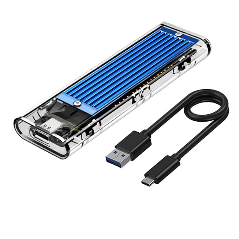 Caja SSD NVMe con protocolo refrigerado por aleación M.5 Disco duro móvil transparente USB3.1 para almacenamiento y transferencia de datos - imagen 5