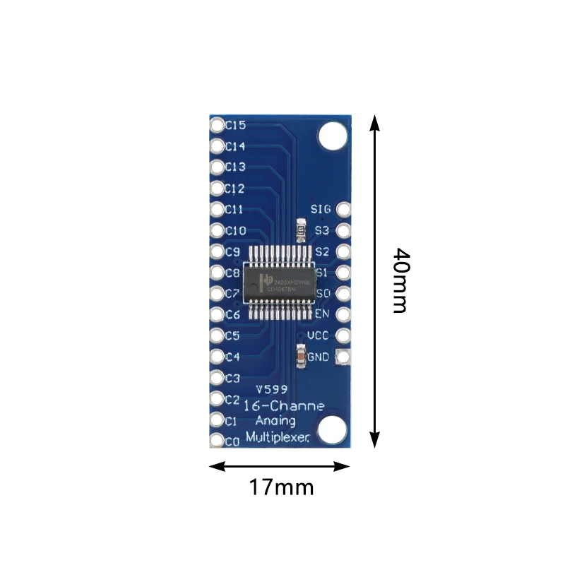 10 uds/1 unidad CD74HC4067 CMOS de alta velocidad multiplexor analógico de 16 canales módulo de placa de ruptura multiplexor analógico/digital de 16 canales - imagen 3