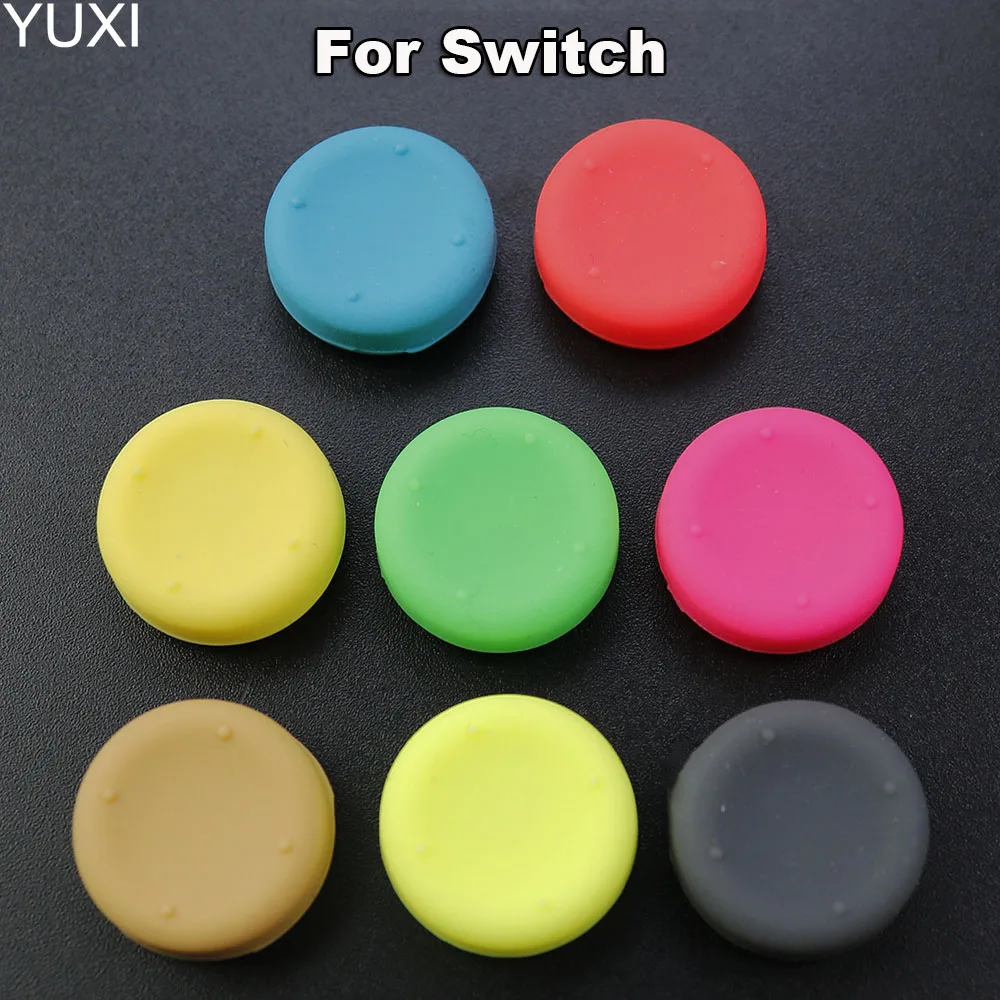 YUXI 1 Uds. Tapas de empuñaduras de pulgar analógicas de silicona para interruptor NS Joy Con controlador palos piel Joy Con tapa de ThumbStick - imagen 2
