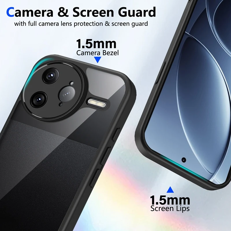 Funda de silicona transparente para Xiaomi Poco F7 PocoF7 Pro Ultra PocoF7Pro PC trasera TPU parachoques a prueba de golpes fundas de teléfono transparentes - imagen 4