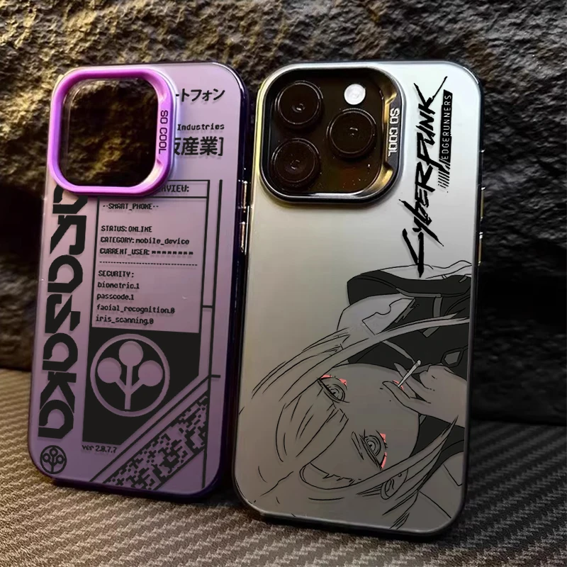 Cool Edgerunners c-cyberpunks funda chapada para iPhone 16E 14 15 16 13 12 11 Pro Max XS X XR Plus 8 7 SE 2020 cubierta a prueba de golpes - imagen 2