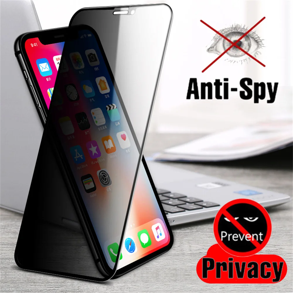 Protector de pantalla de privacidad para iPhone 15 Pro Max 17 Air 16 13 11 14 12 Mini XR Xa 16e 7 8 Plus SE 2020 vidrio templado antiespía