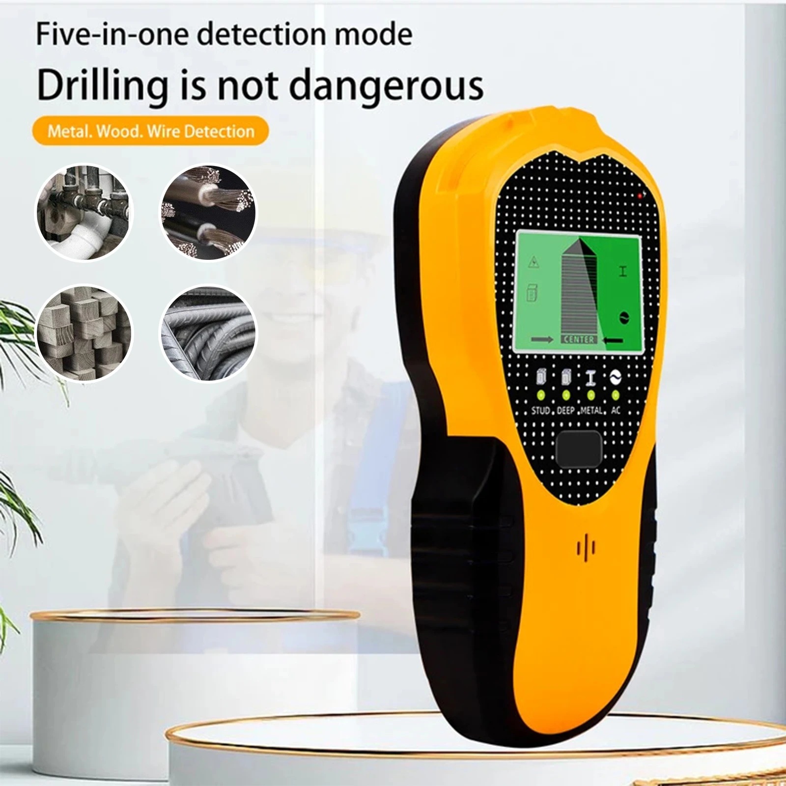 Herramienta buscador de vigas 4 en 1, pantalla LCD, buscador electrónico de vigas de madera para pared, Sensor Digital de vigas para madera, Metal y detección de cables de CA