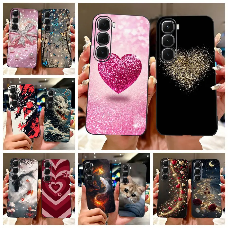 Para Infinix Hot 60 Pro Plus funda X6886 lindo amor corazón pintado cubierta suave TPU funda de teléfono para Infinix Hot 60 60i Hot60 Pro Fundas