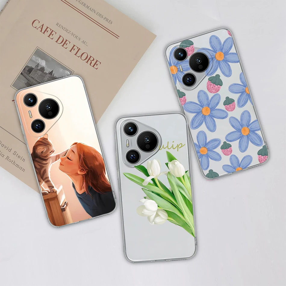 Funda de teléfono transparente para Huawei Pura 70 Pro, cubierta trasera Ultra suave de silicona anticaída, Color degradado, para Pura70 70Pro 70 - imagen 5