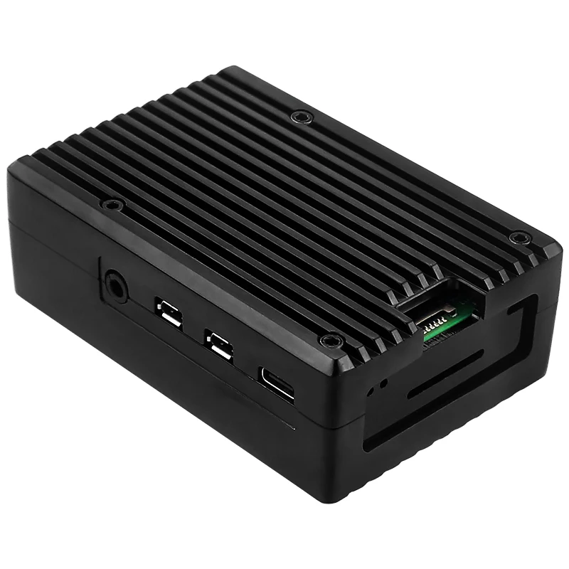 Raspberry Pi 4, carcasa de aleación de aluminio con doble ventilador, carcasa protectora activa y pasiva para Raspberry Pi 4 - imagen 2
