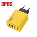 3Pcs EU Plug Yellow