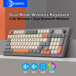 Teclado mecánico de modo Dual, teclado Dual Bluetooth 5,0, teclado inalámbrico de 2,4G, retroiluminación RGB, teclado para juegos para ordenador portátil