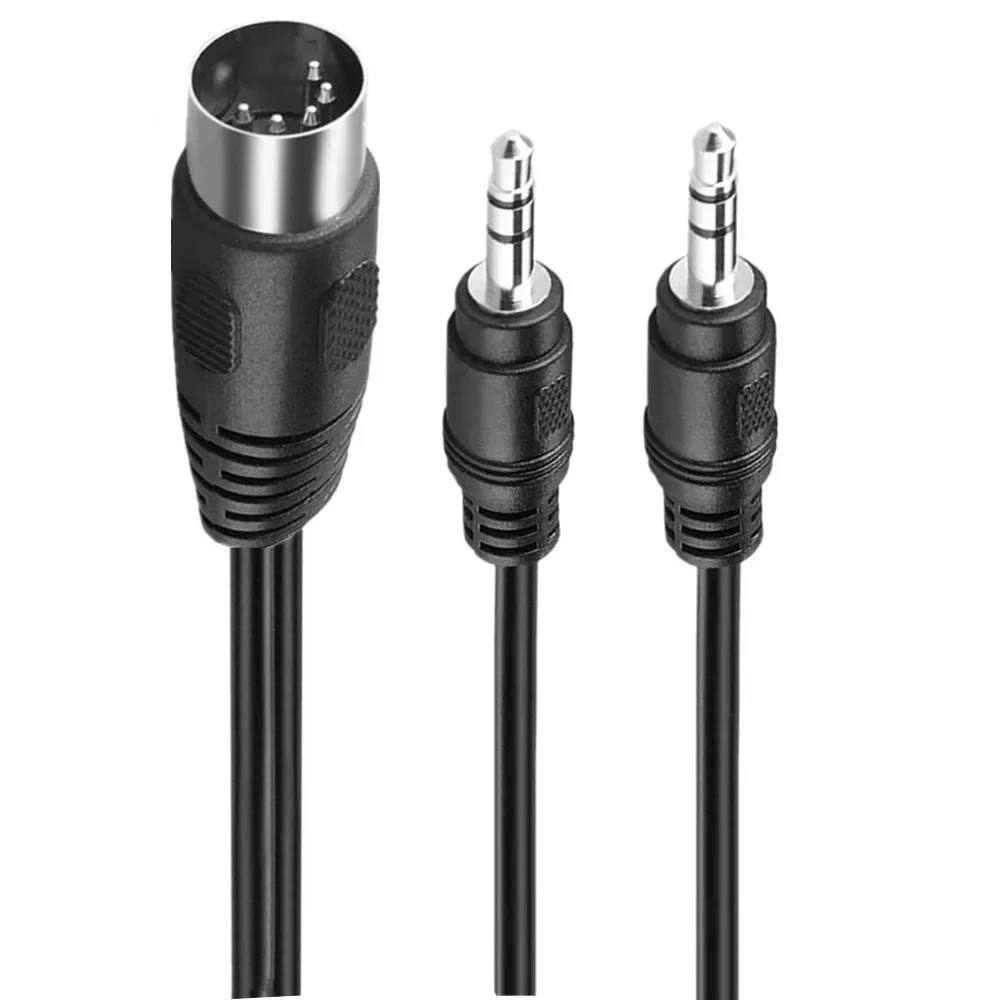 Divisor MIDI DIN de 5 pines Y, enchufe DIN de 5 pines macho a doble 3,5 MM TRS SmartPhone AUX, adaptador de conector estéreo para auriculares, Cable de entrada 0,5 - imagen 3