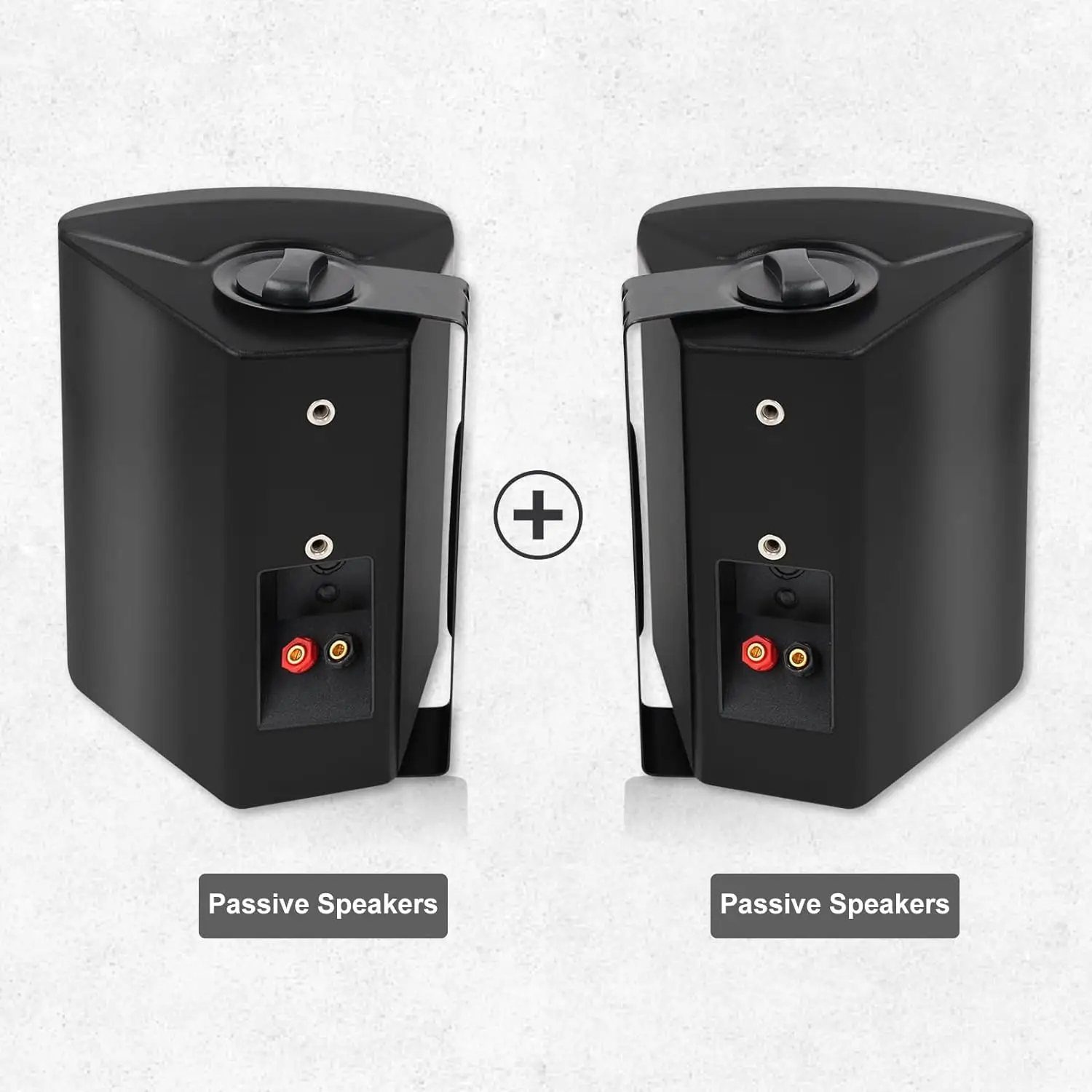 Herdio 5,25 ''300W interior exterior impermeable altavoces duales sistema de montaje en pared para cine en casa para garaje sótano sala de estar negro - imagen 3