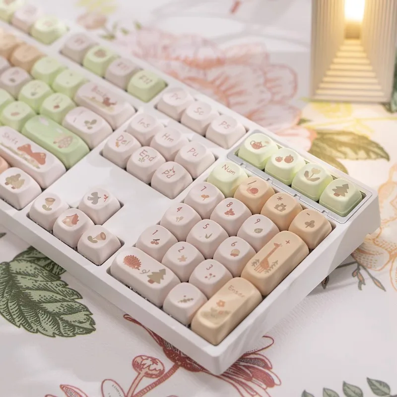 Teclas de cabina forestal Material PBT perfil MOA 98 99 F87 decoración de teclado de sublimación de dibujos animados lindos regalos para mujeres y niñas - imagen 5