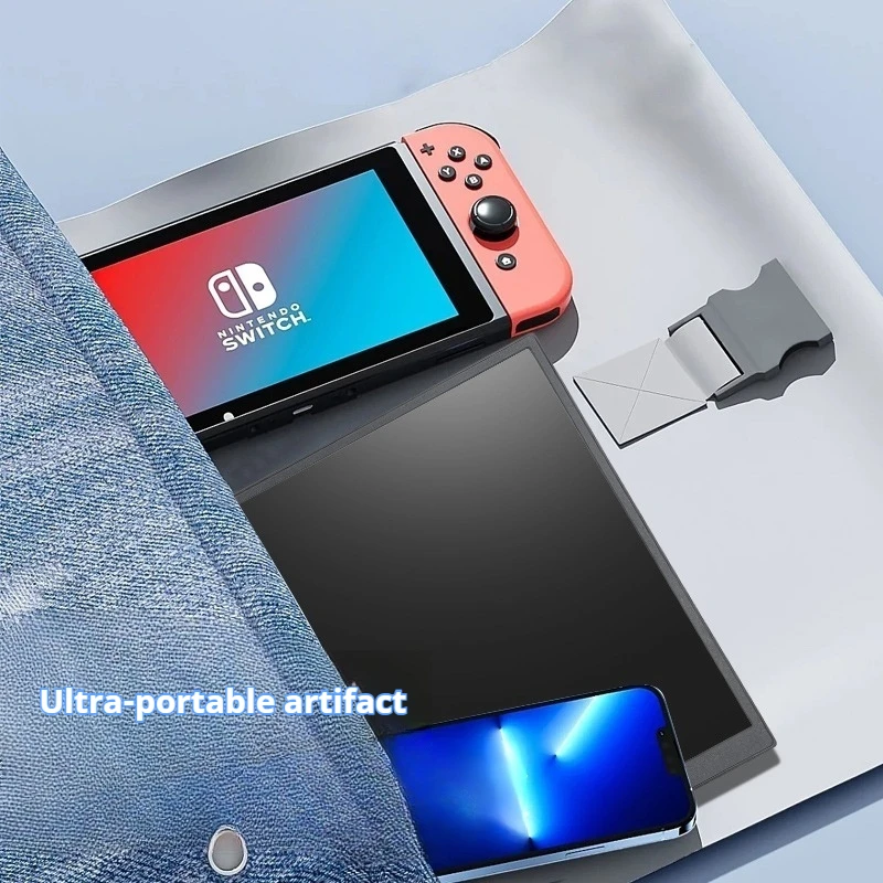 Monitor portátil insignable de TV inteligente de 15,6 pulgadas y 60Hz para ordenador portátil, PC, teléfono, Xbox, PS4/PS5, interruptor para juegos de oficina, Monitor LCD tipo C - imagen 4