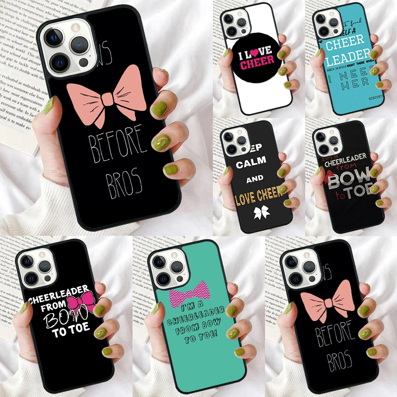Funda de teléfono con frase de animadora para iPhone 17 Air 16 Coque 15 14 12 13 PLUS 11 PRO MAX, carcasa trasera